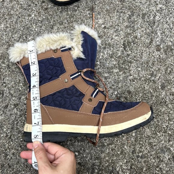 BearPaw Marina Hickory Quilted Waterproof Boot Boots Brown Navy Women's US 9 - Picture 10 of 10